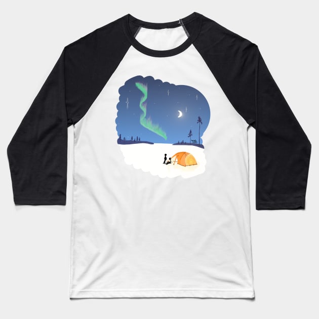 Scandinavia: Aurora Borealis pitch Baseball T-Shirt by Aurealis